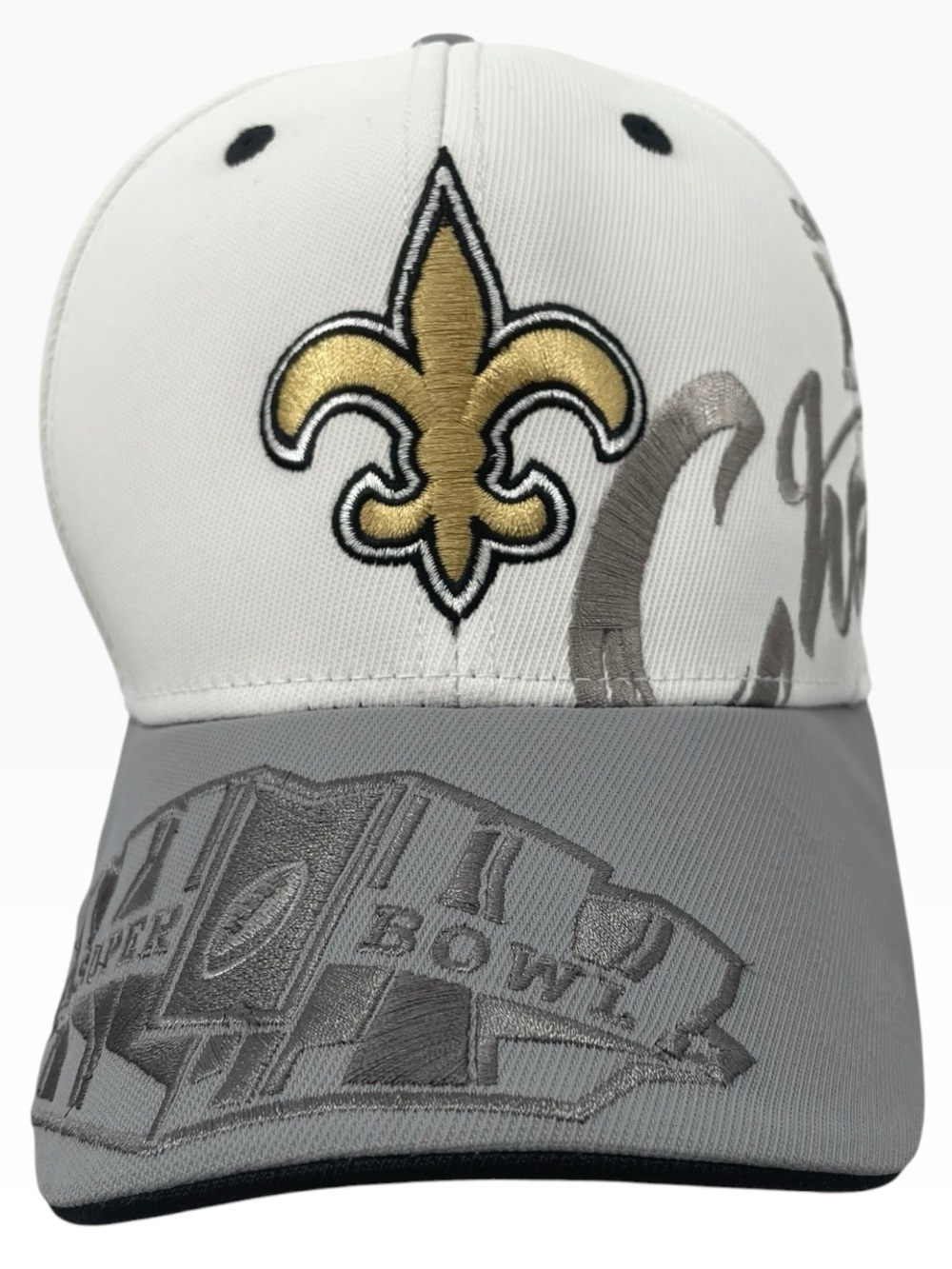 Super Bowl XLIV 44 New Orleans Saints Champions Fitted Cap Hat NFL Reebok 2010